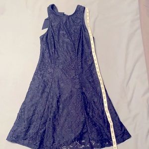 Beautiful lace overlay navy dress